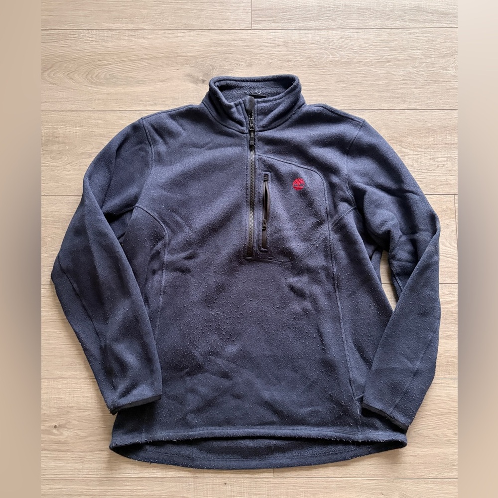Timberland Men’s XXL Slim Fit Fleece Pullover Navy Blue 1/2 Zip Jacket